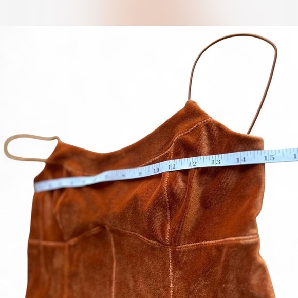 Burnt Orange Velvet Spaghetti Strap Mini Dress Woman's Medium - Picture 7 of 8